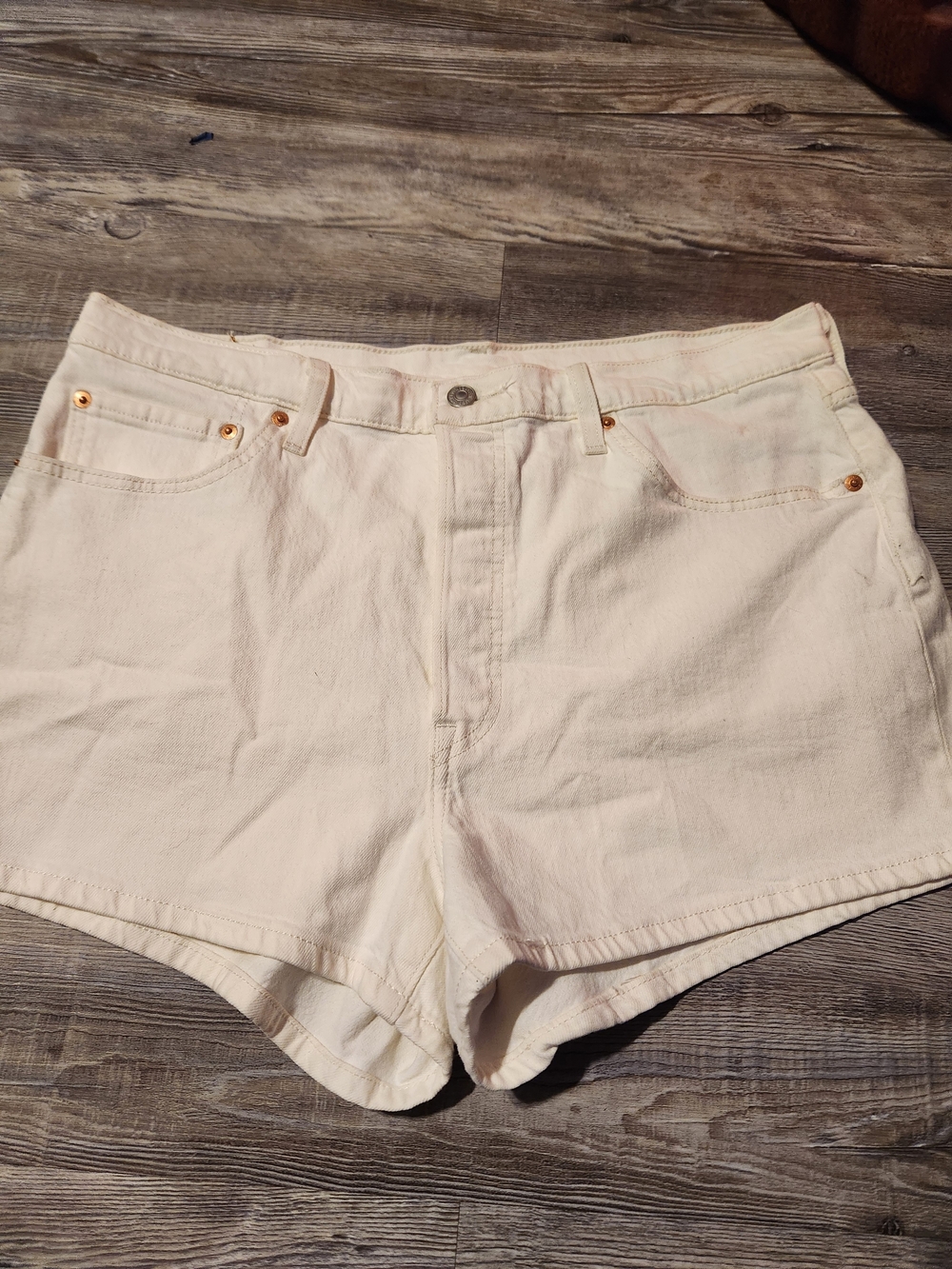 Classic Women's Cream Denim Shorts